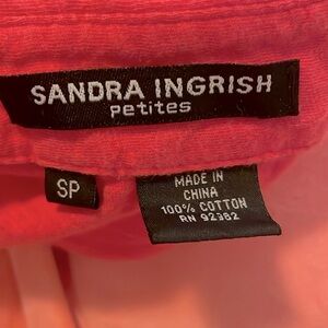 EUC Sandra Ingrish Petites Button Front Bright Pink-berry 3/4 Sleeve Women’s Top